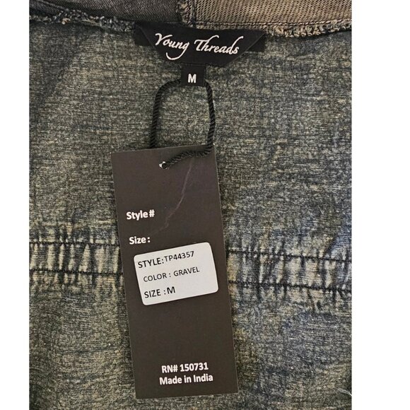 Young Threads Patchwork Denim Shrug Jacket XL NWT - Picture 4 of 6
